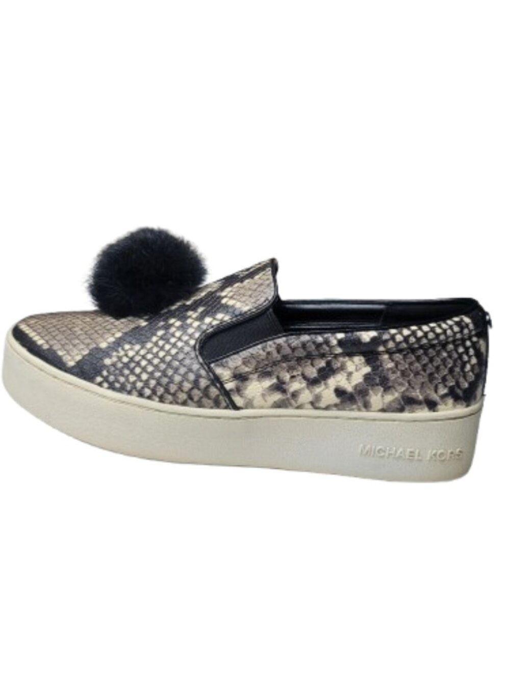 Michael Kors Snake Print Platform Slip On Sneakers Size 7.5 Earthy Indie Leather - Picture 2 of 12